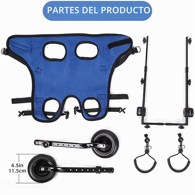 Foto 7 de 8 de LekLai Silla de Ruedas para Perros, Silla de Ruedas Ajustable para Patas Traseras para Perros Pequeños