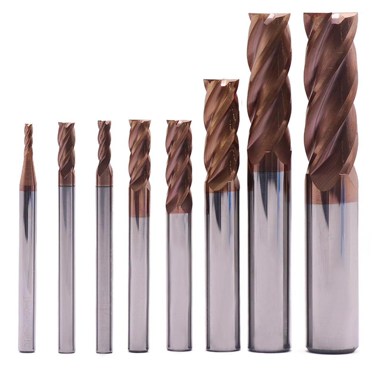 BestParts High Performance Solid Carbide End Mill For Aluminum - ZRN Coated, 37 Degree Helix, 3 Flute, HRC55, 1/4" Cutting And Shank Diameter, 3/4" Length Of Cut, 2-1/2" Overall Length, Square End - View #6