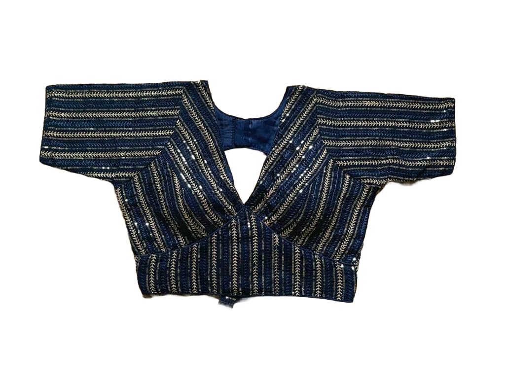 Anantdiva Bollywood Style Fancy Embroidery Sequin Saree Blouse for Women Readymade Party Wear Designer Sarees Sari Blouse