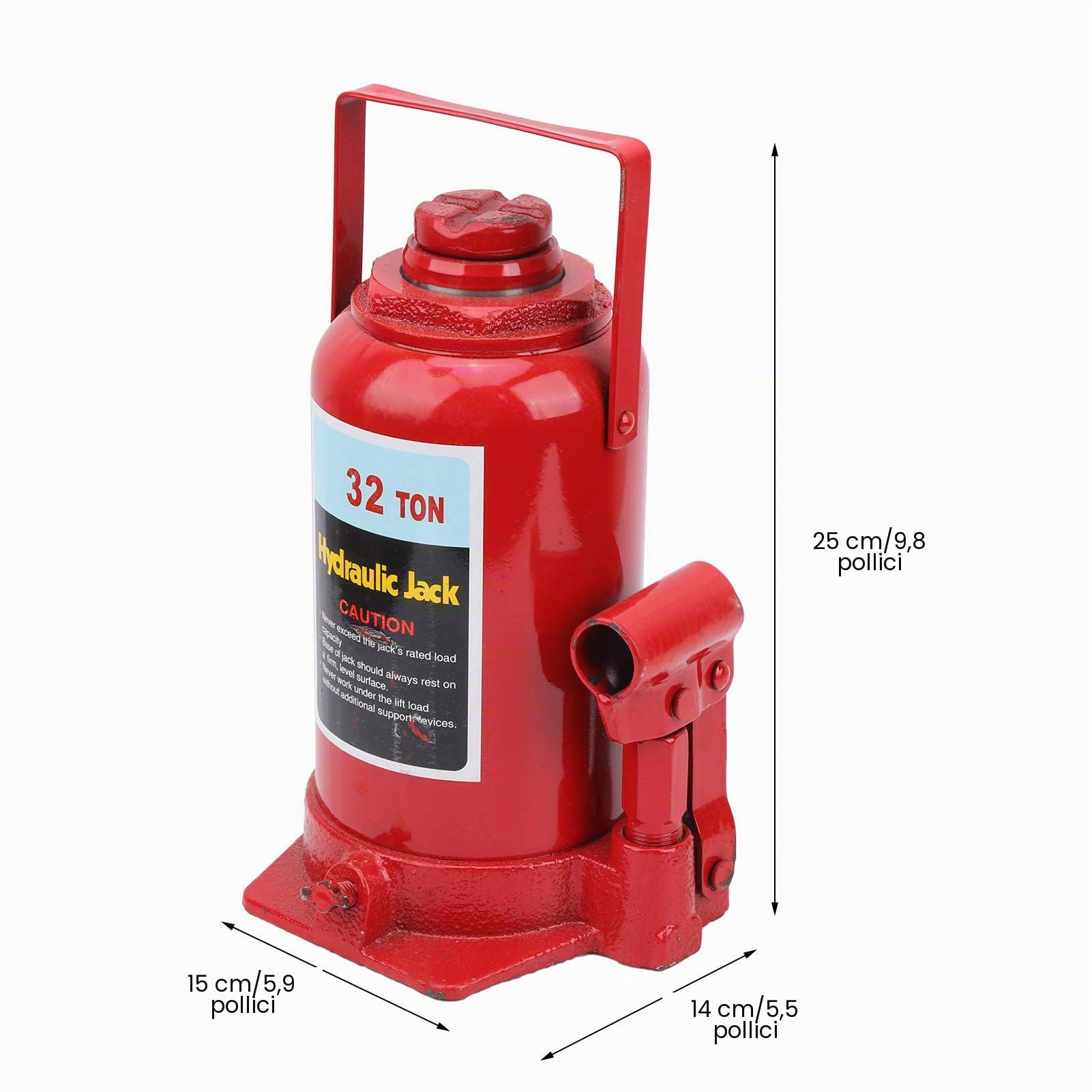 32T Martinetto Idraulico per Auto, Cric Sollevatore Idraulico, Bottle Jack per Automobilistiche, Edili, Industriali, Agricole