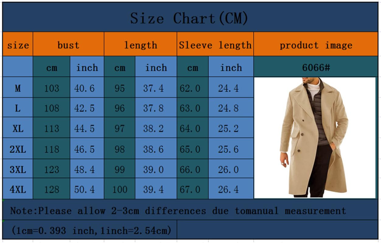 Autunno/Inverno Uomo Cappotto Lungo Doppiopetto in Tweed Cappotto in Tweed Ispessito alla Moda