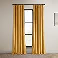 HPD Half Price Drapes Signature Velvet Thermal Blackout Curtains for Living Room 96 Inch Long (1 Panel) Rod Pocket Insulated Blackout Curtains for Bedroom Window Curtains, 50W x 96L, Fool's Gold