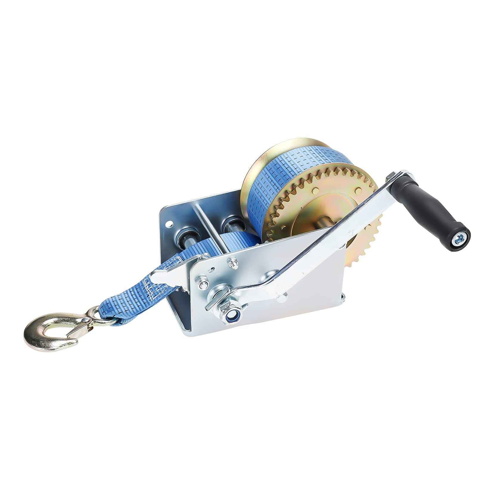 Verricello Manuale Con Cinghia 1130 Kg - 10 M Di Nastro - Per Barche, Auto E Rimorchi - Foto 7