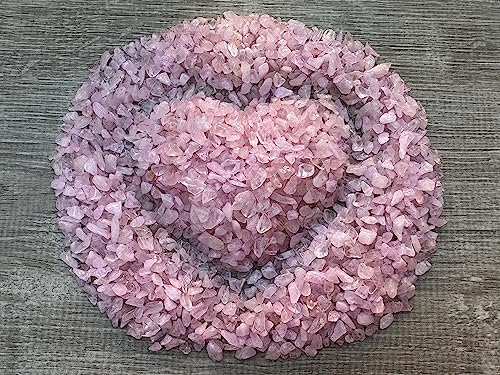 Image of 2 oz Lot Natural Semi Tumbled Gemstone Chips, Crushed Mini Crystals, Undrilled Crystal Chips (Rose Quartz)