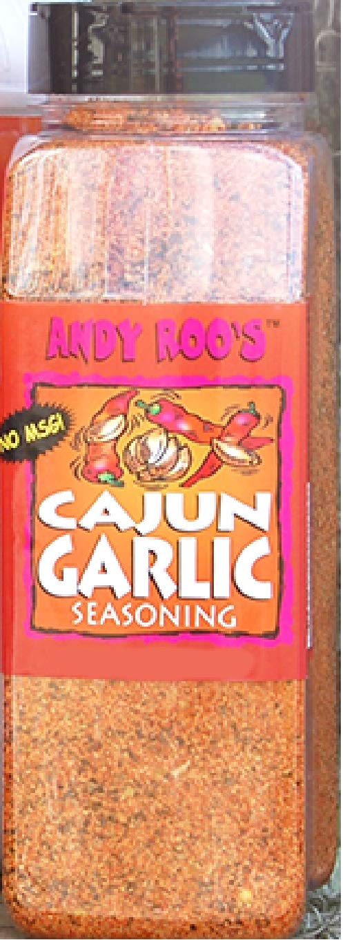 Andy RooCajun Garlic Seasoning (No MSG), 28 Ounce Bulk Shaker
