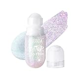 DAGEDA Body Glitter Gel&comma; Roll-on Face Glitter for Mermaid Makeup Festival Rave Accessories&comma; Holographic Hair Glitter Gel&comma;Body Shimmer Halloween Makeup for Rave Party &lpar;Sparkling Pink&rpar;