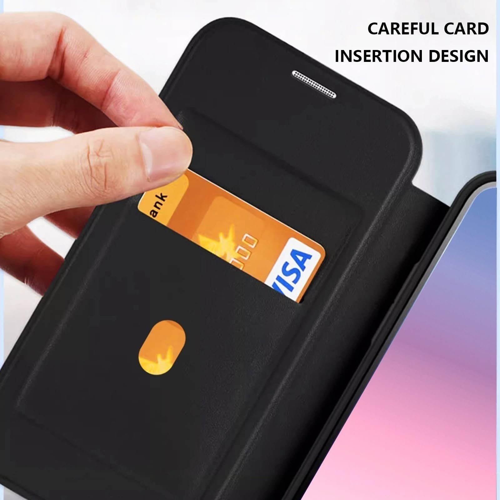 Magnetyczne etui do Samsung Galaxy S25 Ultra/S25 Plus/S25, skórzane etui z klapką z przezroczystą tylną stroną i ochroną aparatu, z przegródkami na karty (czerwone, S25 Ultra)