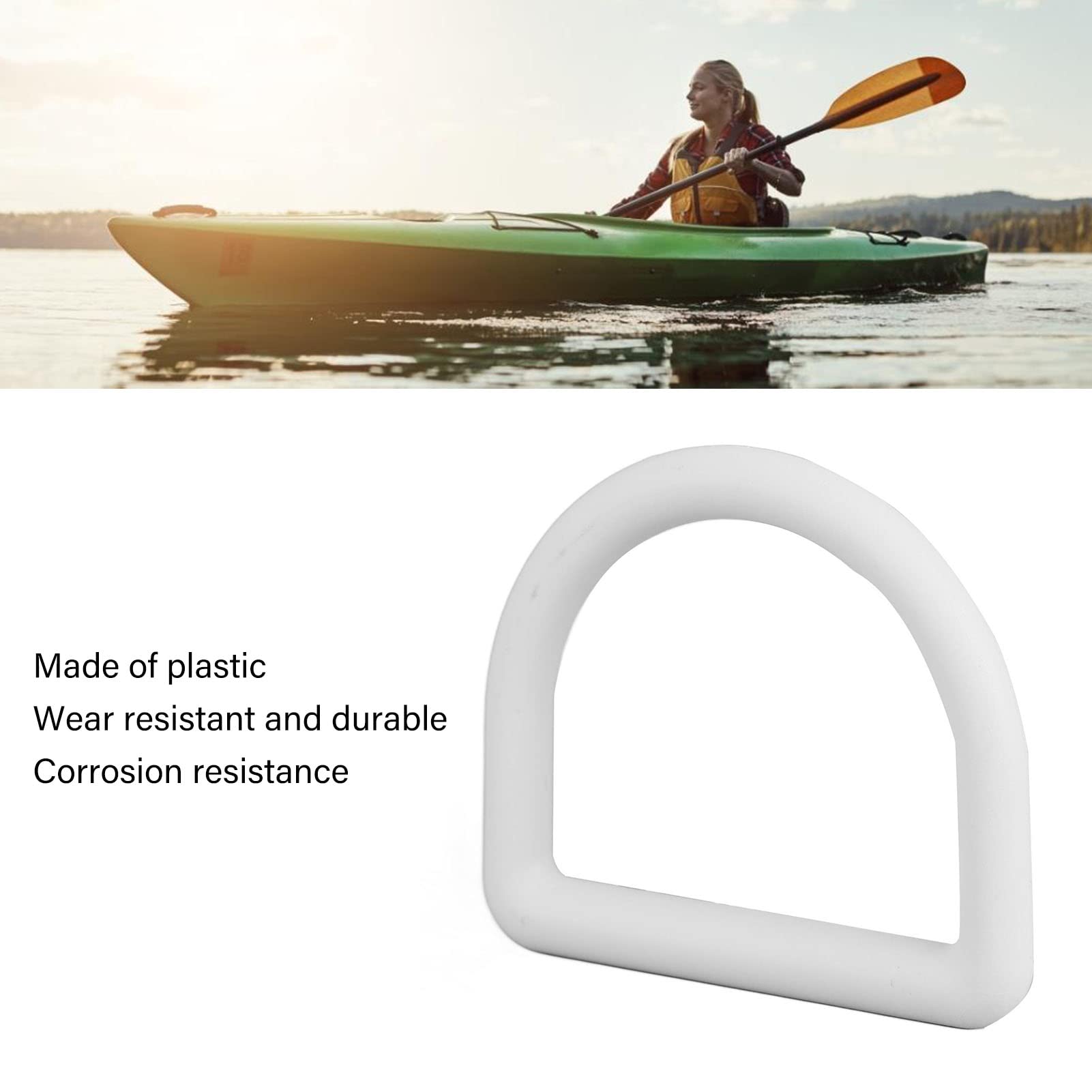 Yuecoom 5 Pcs D Ring Tie Down Anchor,D Ring Surf Ring D Ring Buckle Strap Portable Heavy Duty Tie Down Hook Suitable for Surfing Climbing Diving(Grey)