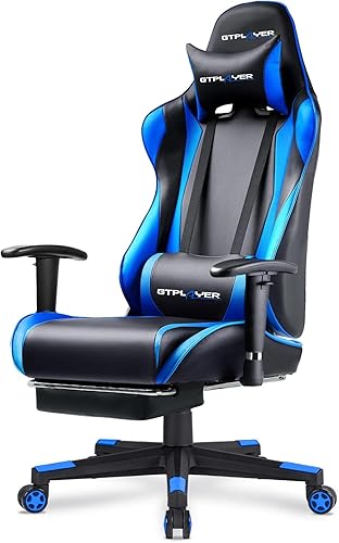 GTRACING Silla de Gaming con Reposapiés, Silla Ergonómica de Escritorio para Juegos de Computadora, Silla de Gaming Reclinable con Ajuste de Altura