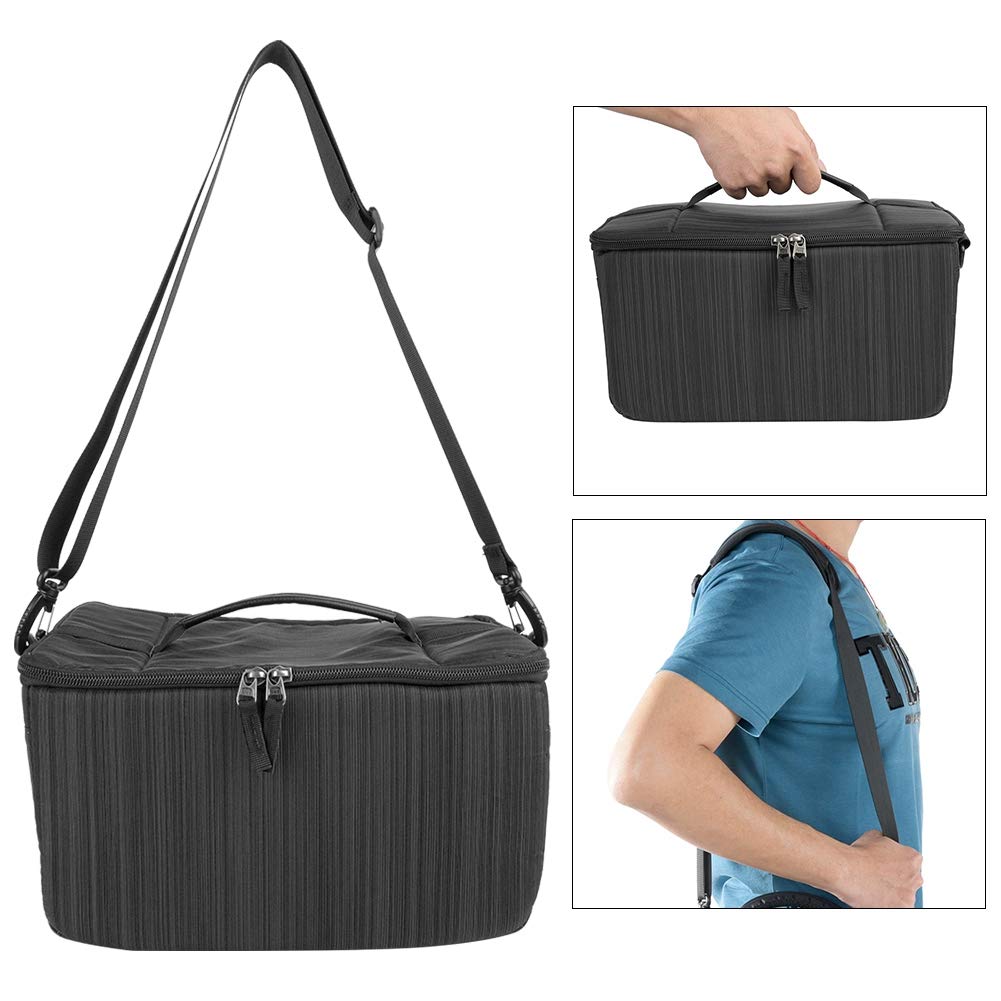 Borsa per obiettivo fotografico Custodia a tracolla DSLR portatile per fotografia Arancione (Sezione orizzontale nera)