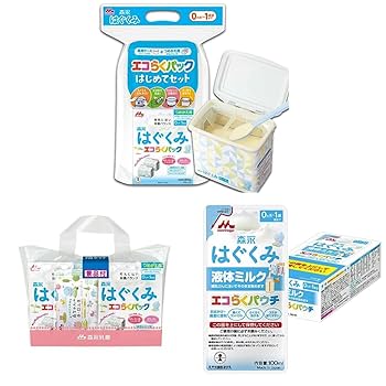 Amazon.co.jp: 森永 はぐくみ エコらくパック 初めてセット(800g