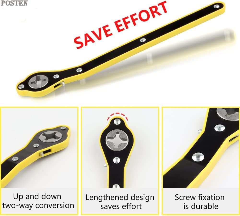 POSTEN Heavy Duty Universal Car Jack Ratchet Wrench | 360 Forward and Reverse Knob Labor-Saving Design | Scissor Jack Lift Speed Handle Tool | Tire Wheel Jack Wrench (SMALL) 1