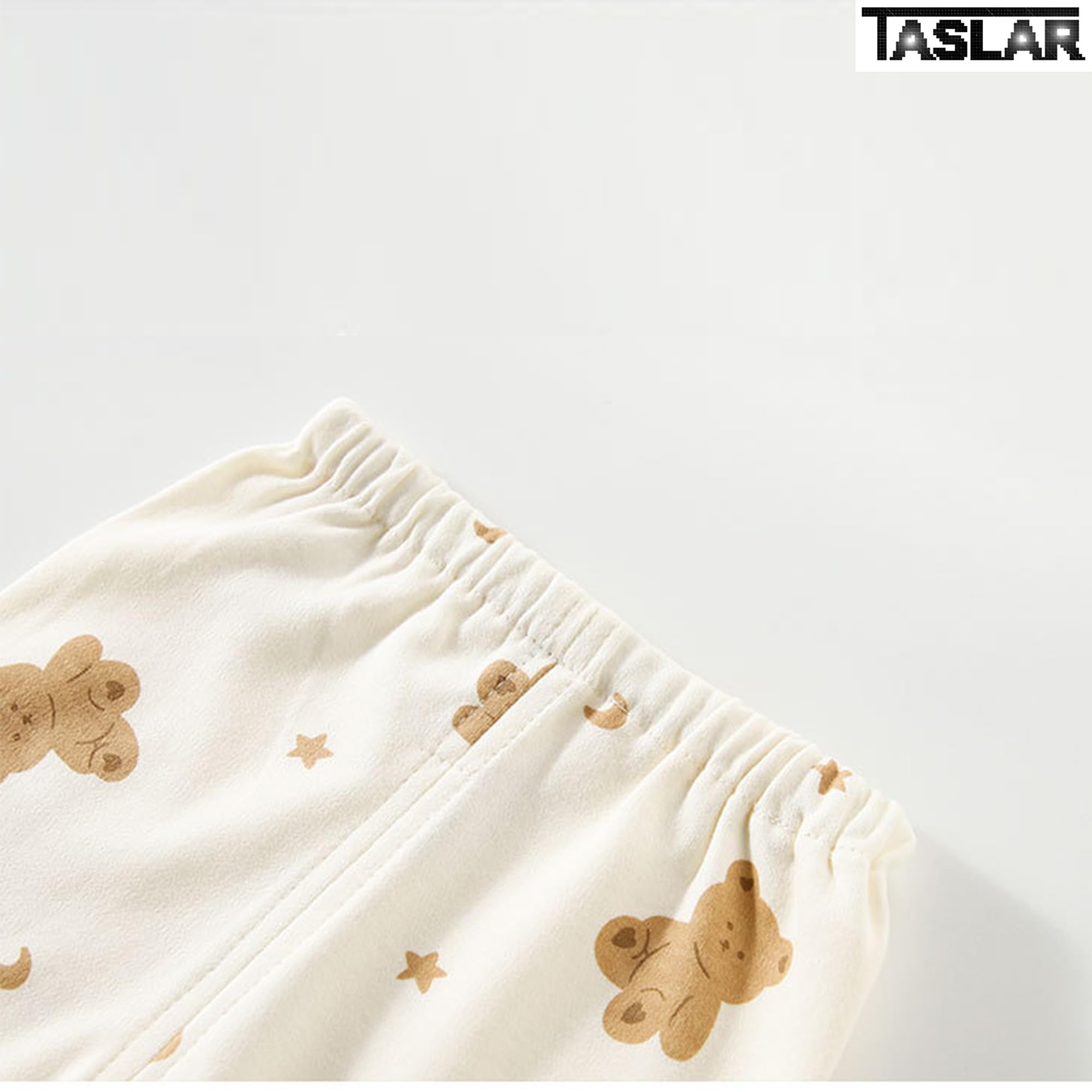 TASLAR Cute Bear Cartoon Two Piece Clothes Set Cotton Long Sleeve Open Front Outfits Room Wear, Sleepwear, Soft Pajamas Top for Unisex Baby Boys Girls 2