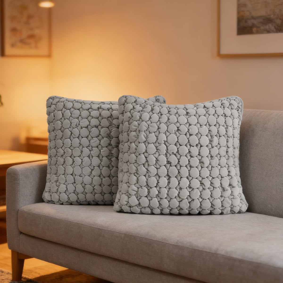 COCOPLOCEUS Throw Pillow Covers 18x18 Set of 2 Velvet Square Pillowcase Soft Skin-Friendly Thickened Decorative Farmhouse Cushion Covers Soft Bubble