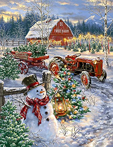 Puzzle de 500 piezas Springbok Christmas Tree Farm para adultos con piezas únicas, fabricado en USA con materiales ecológicos y ambientación navideña campestre miniatura 1