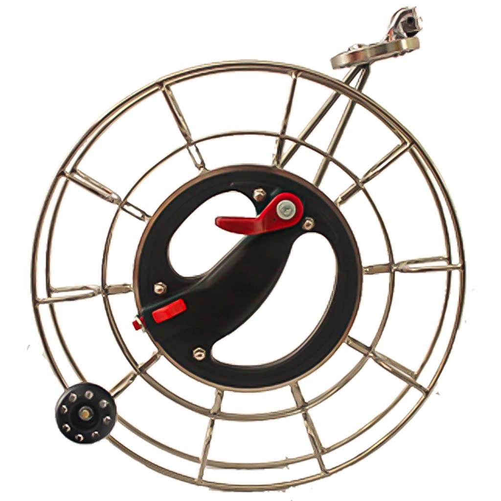 Carrete para enrollar Cometas, Rueda de Cuerda con Agarre para enrollar la Cuerda, enrollador de Cometas para Exteriores, Accesorios para Cometas con Cerradura para Adultos y niños (Negro, 3