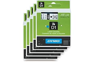 DYMO LabelManager 160 Refill: 5-Pack Black on White Standard D1 Labeling Tape