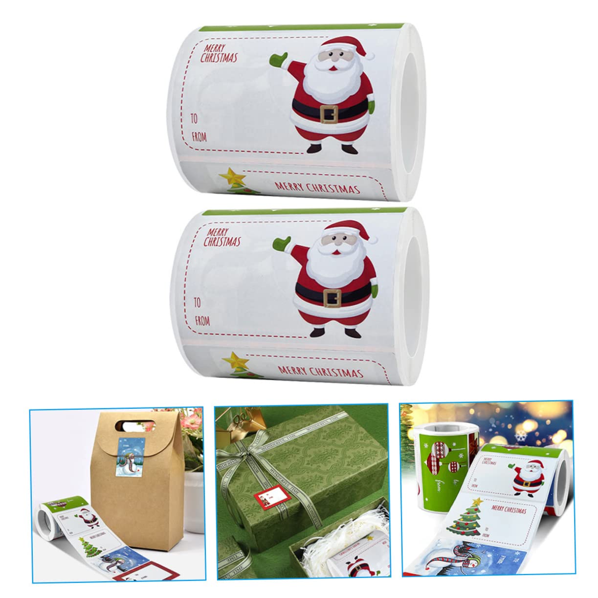 TEHAUX 10rotoli Etichette Natalizie Per Regali Stickers Festivi Autoadesivi Design Per Decorazioni e Etichette Per Confezioni e Decorazioni Artigianali