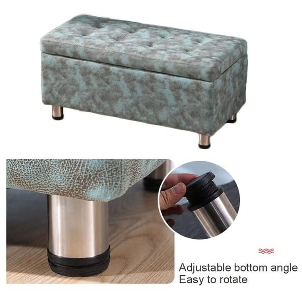 Ottomano Rettangolare con Bottoni Trapuntati, Panca per Scarpe da Ingresso per corridoio del Soggiorno, poggiapiedi con Contenitore Sgabello ottomano Multifunzione in Velluto di GH