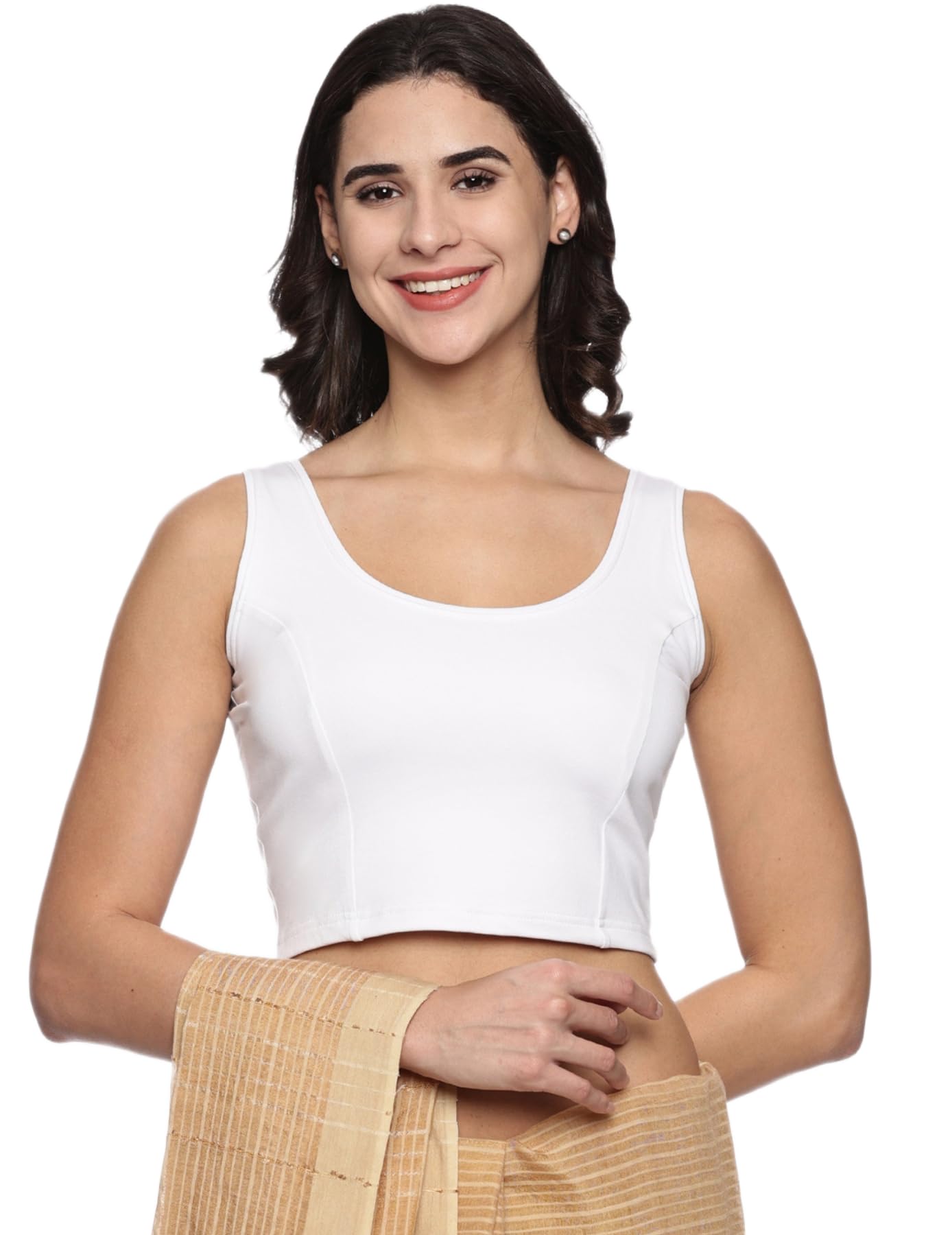 Women Plain Stretchable Sleeveless Blouse L302 U0201-picture-18