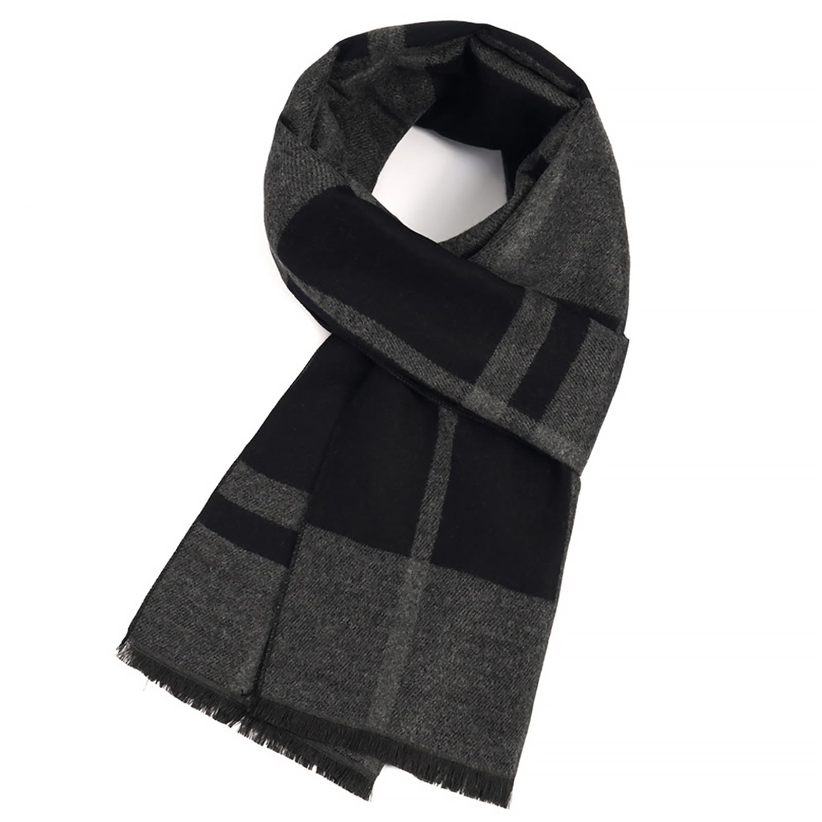 SGQTZDZQ Men's Cashmere Tartan Scarf - Winter Neck for Dark Grey tartan