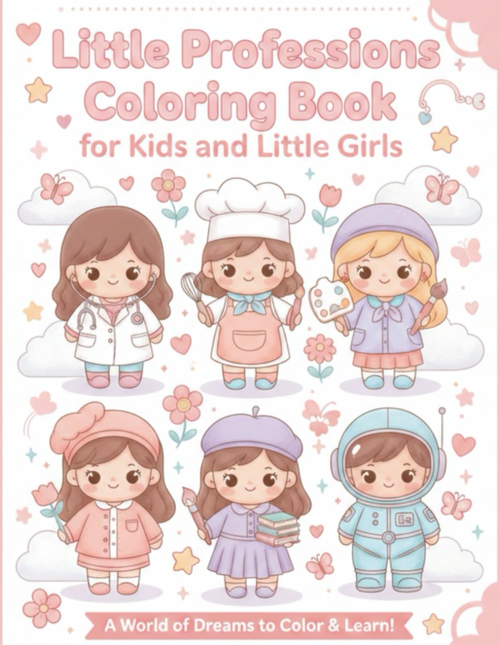 Little Professions Coloring Book for Kids and Little Girls : Over 55 pages of illustrations of working girls in various professions, cute for girls.