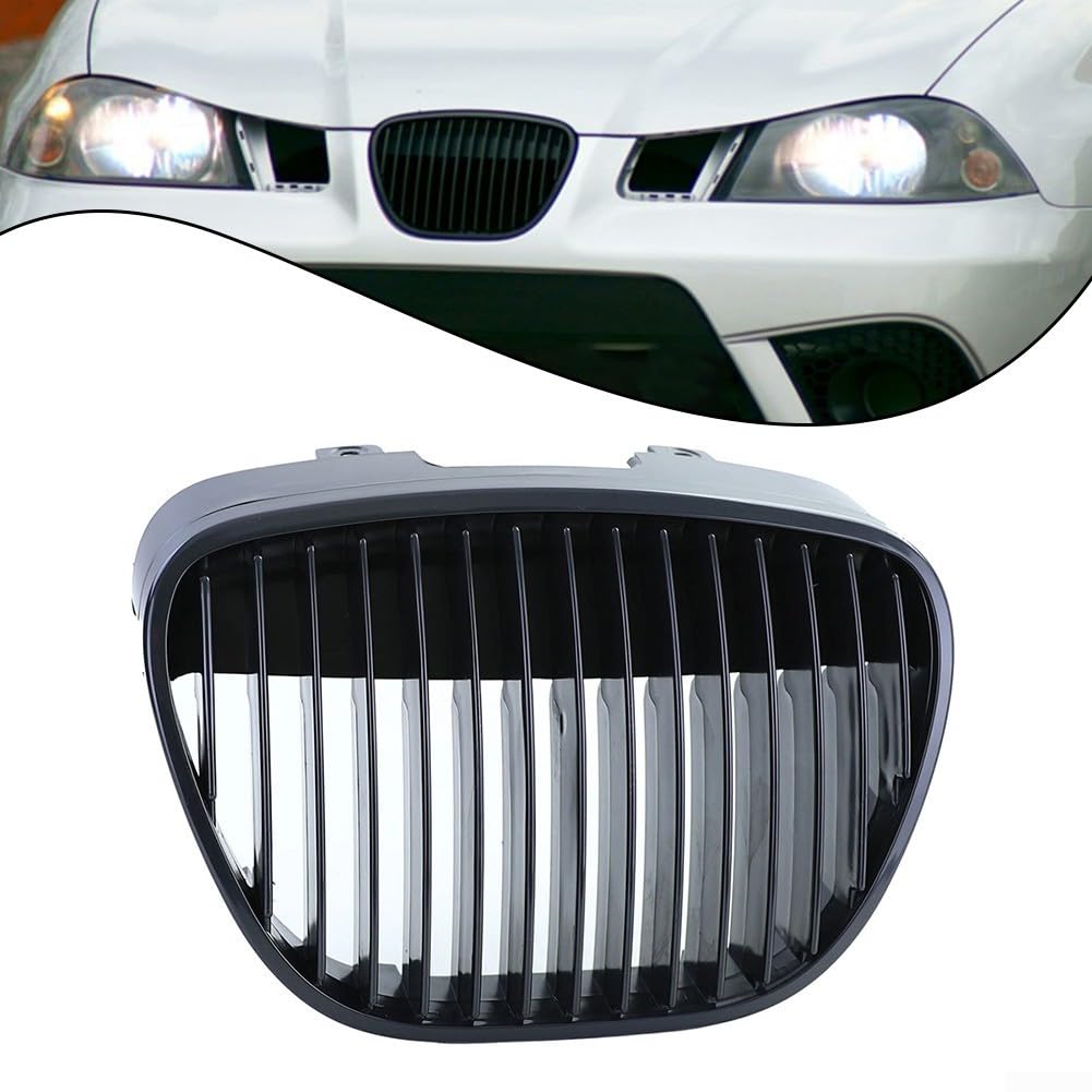 Rejilla delantera sin emblema estilo OEM para Seat para Ibiza 2002-2009, material ABS, pieza de repuesto compatible Seat 6L