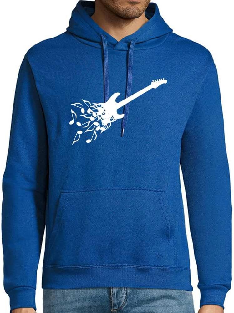 Shirt84 Nota De Instrumentos Musicales Hombres Sudadera Con Capucha, Negro , XS