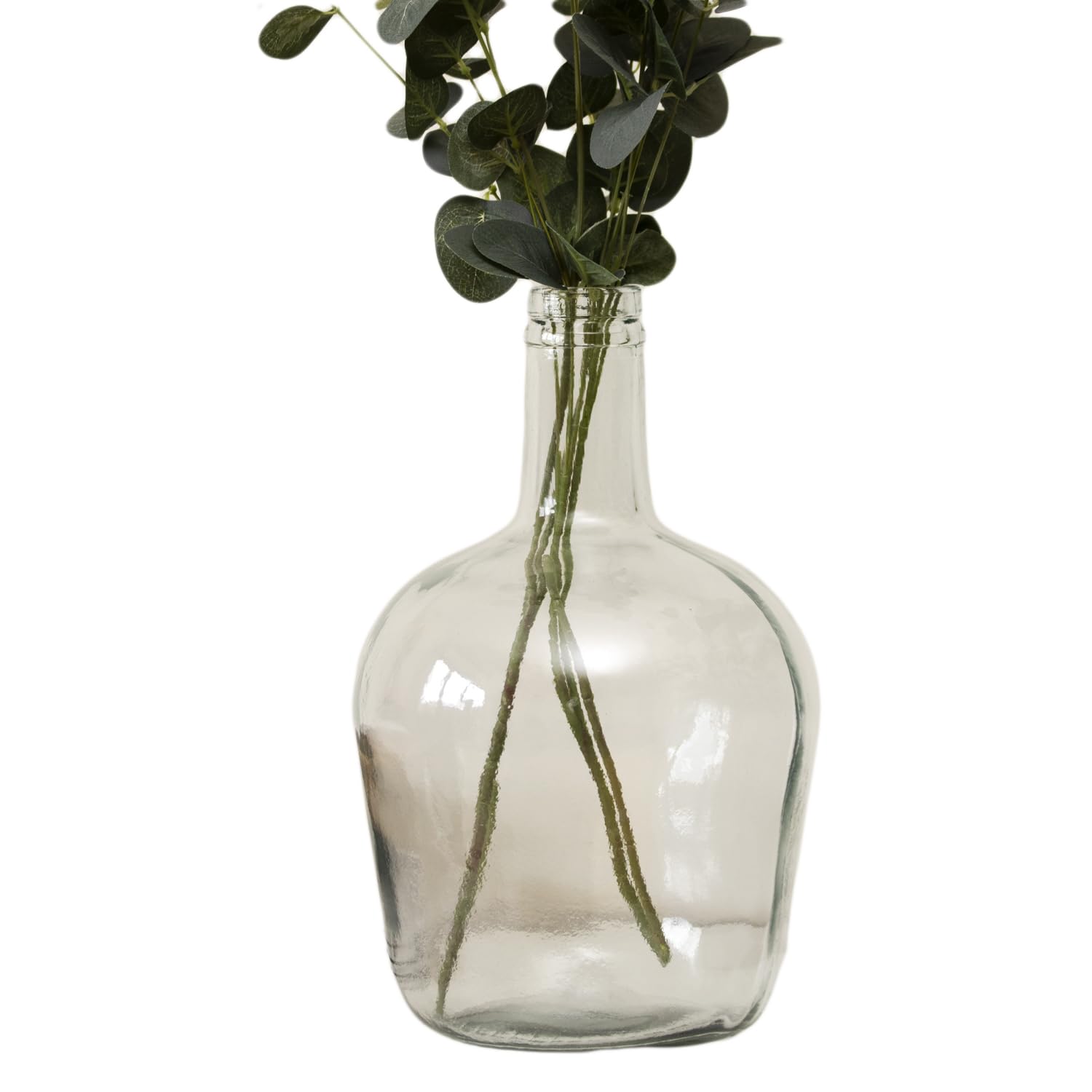 Darthome Clear Recycled Glass Bottle Vase 4L Large Heavy Flower Stem Display Home Decor