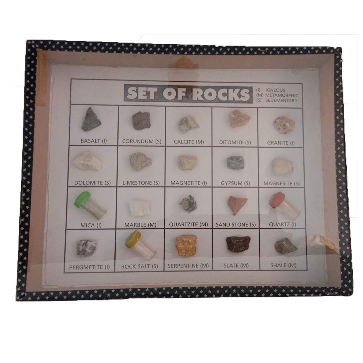 SquareDropSquareDrop Set of Rocks with All Rocks Samples in Wooden Box - Chemistry - Physics Teaching Hands-On Tools for Students and Teachers