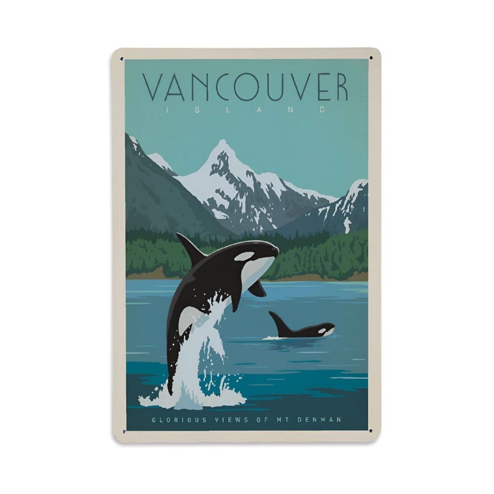 Vintage Trave Poster Canada Vancouver Island Metal Tin Sign Wall Decor for Cafe, Club, Garden Metal Poster 8x12Inch