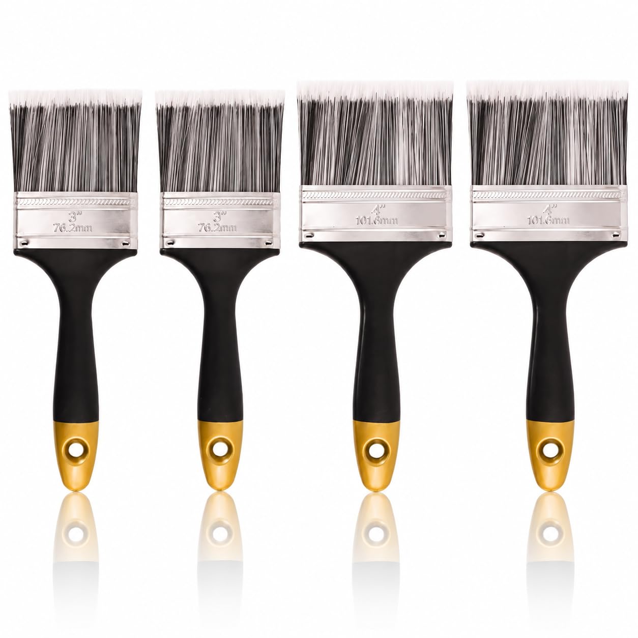D.A.Y. Republic Large Paint Brush Set, 4 Piece, for Walls, Wood & Decking