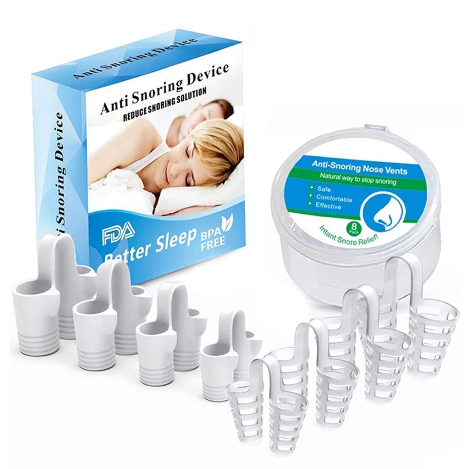 Anti Snoring Device Snore Stopper Nasal Dilators, Snoring Solution Comfortable Nasal Dilators to Relieve Snore, for Better Sleep Sleeping Aid Sleep, Relief Stop Snore Stopper 8 Pcs