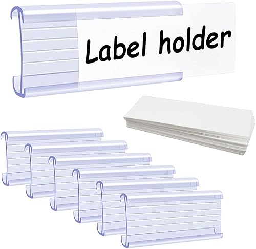 ELEMGULY - Portaetiquetas de alambre compatibles con estantes Metro de 1-14 pulgadas, paquete de 30 clips de etiquetas de plástico de 3 pulgadas de