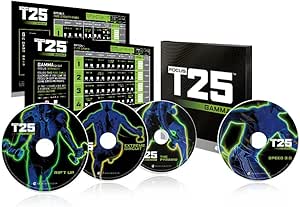 Beachbody Shaun T Workout DVD, Focus T25 Gamma Cycle, Home Exercise Fitness Videos, Strength Training Workout, Includes Four 25 Minute Cardio &amp; Resistance Workout DVDs