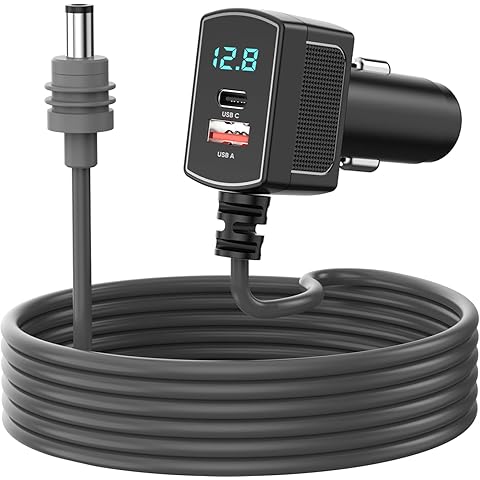 Starlink Mini Car Adapter 10FT, 3 in 1 Starlink Mini Car Charger DC Power Cable + Cigarette Lighter Adapter 12V-24V with Digital Display, Durable USB C PD 40W and USB A 35W Ports for Trucks and Cars