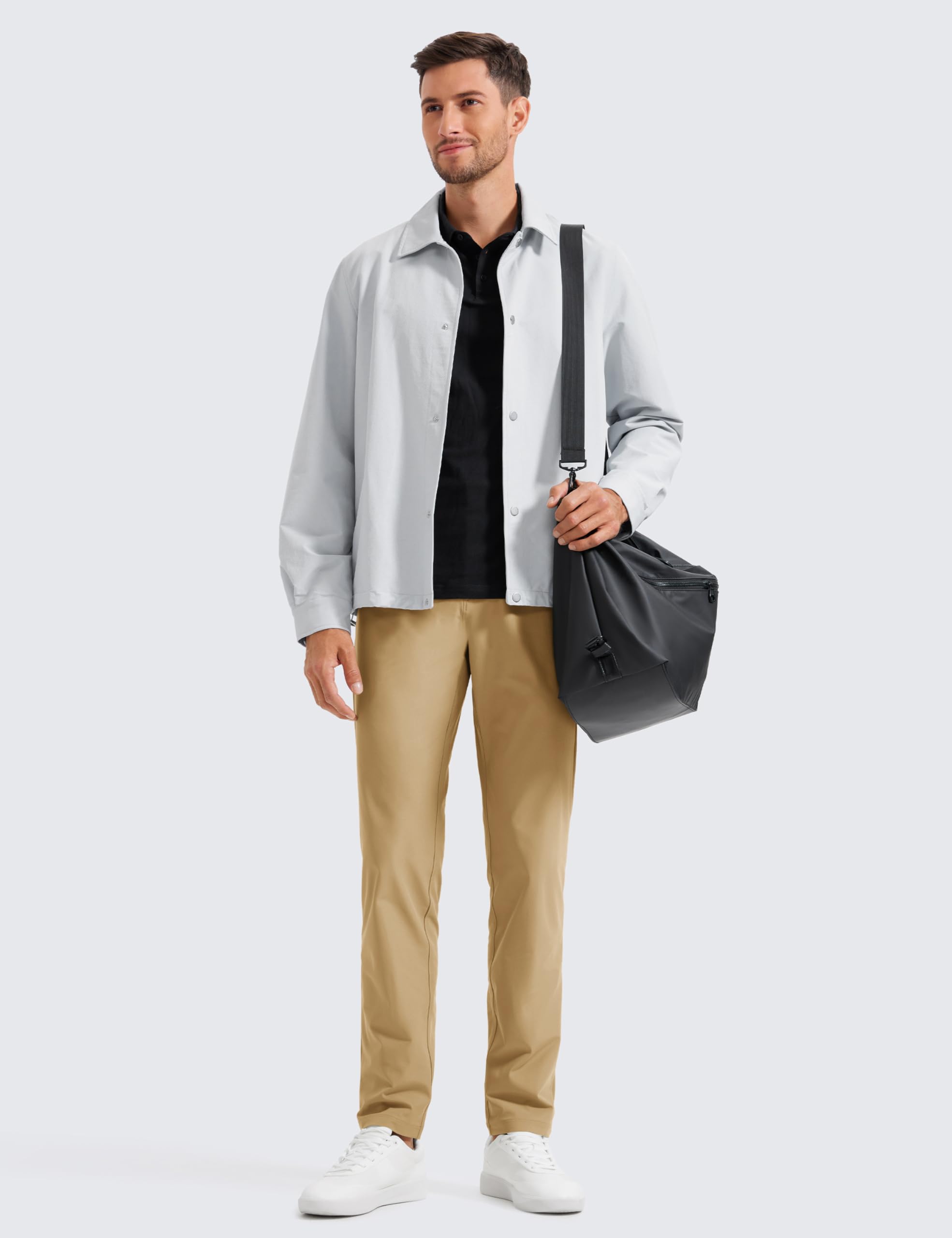 CRZ YOGA Herren Golf Hosen Atmungsaktive Dehnbar Büro Freizeithose Leicht Trousers mit 5 Taschen - 71/76/81/86cm