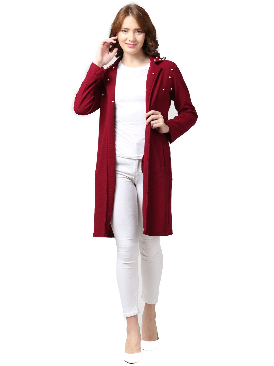 Full Sleeves Embellished Pearl Shrug for Women's-image-38