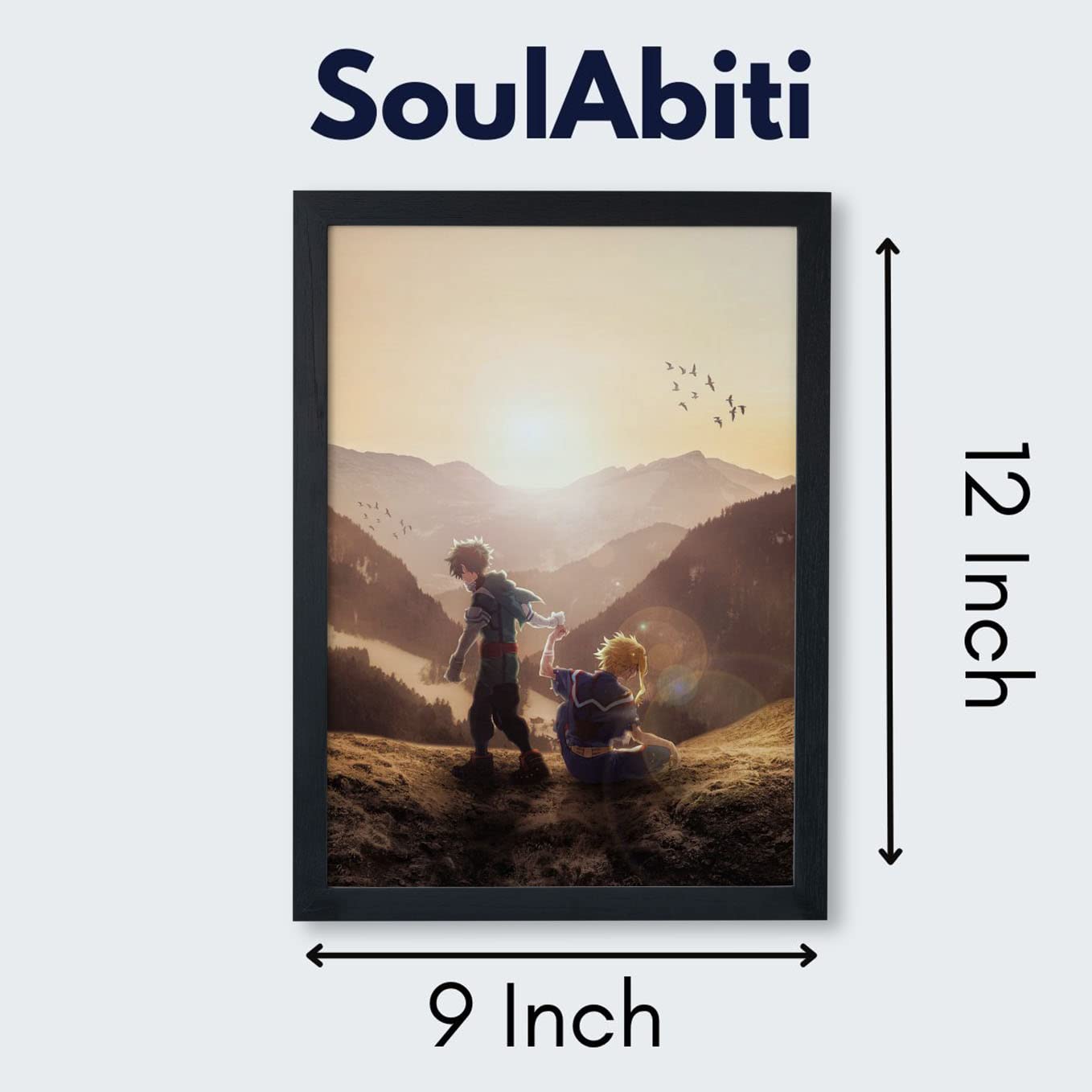 SoulAbiti My hero academia No.1 Hero All might Framed Art 9X12-Inch (A job well done) 1