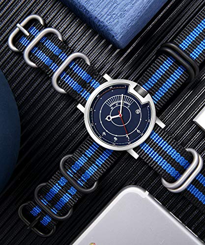 Image of BINLUN Premium Ballistic Nylon Watch Strap, Heavy Duty 5-Ring Replacement Watch Band with Stainless Steel Buckle, Durable & Comfortable Sport Band for Men Women, Fits 18-24mm