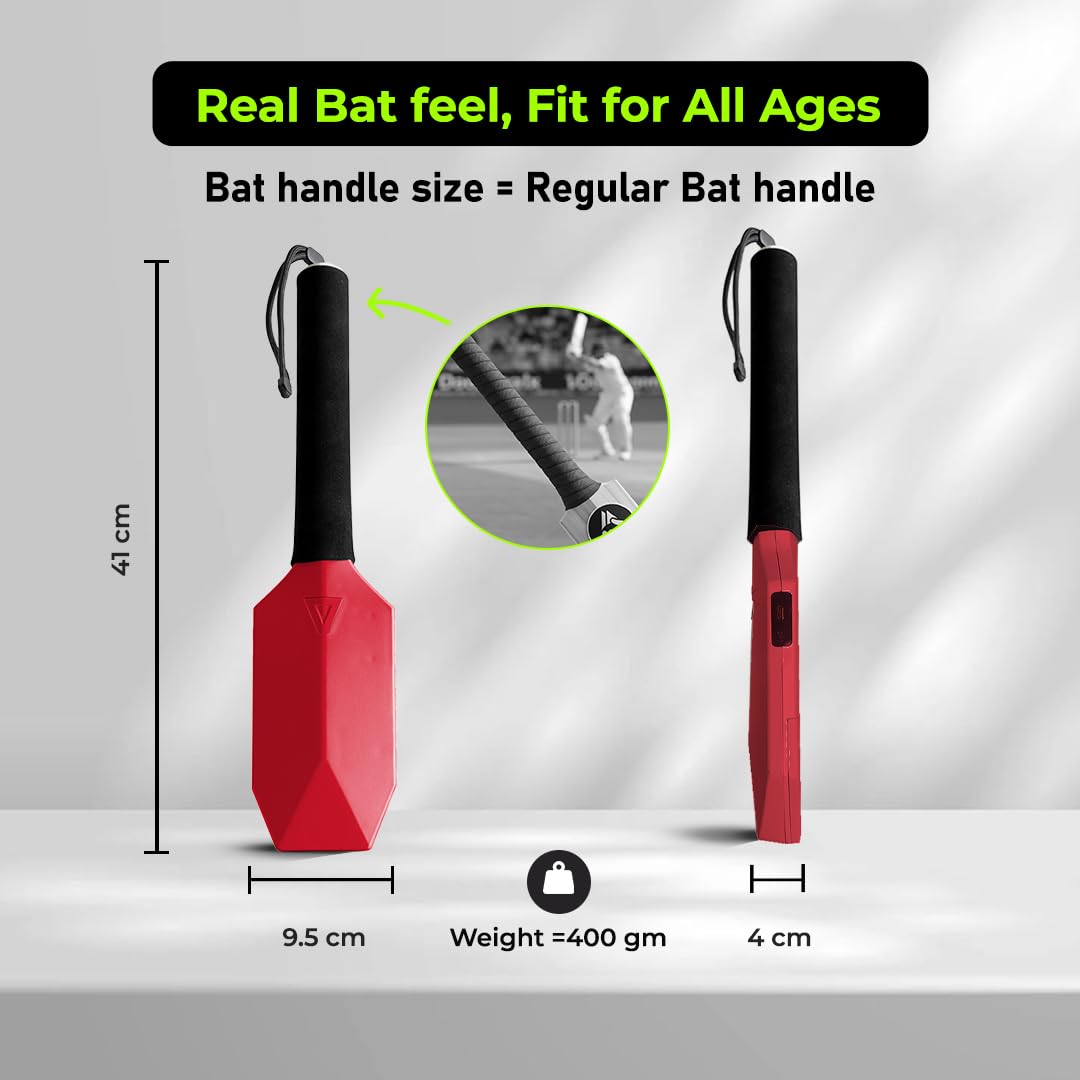 MetaShot GO Smart Cricket Bat Game RED | Motion Sensor Cricket Bat for TV & Mobile | Indoor Cricket Gaming Controller | Multiplayer Cricket Game — Amazon image 6