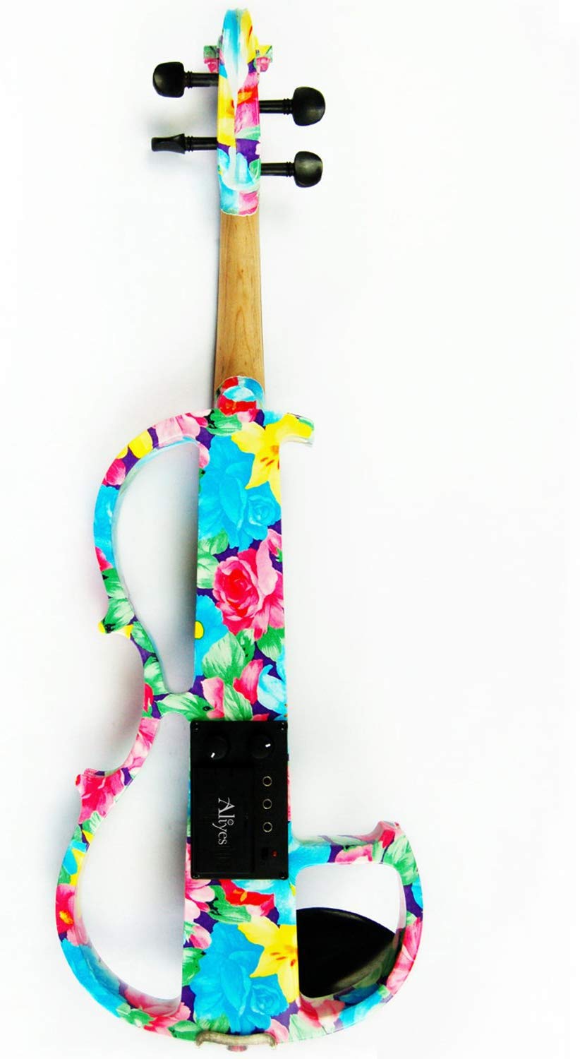 Aliyes - Violino elettrico professionale a mano da donna, silenzioso, 4/4, in legno massello, professionale, per principianti, per violino da viaggio, per spalla, 1002