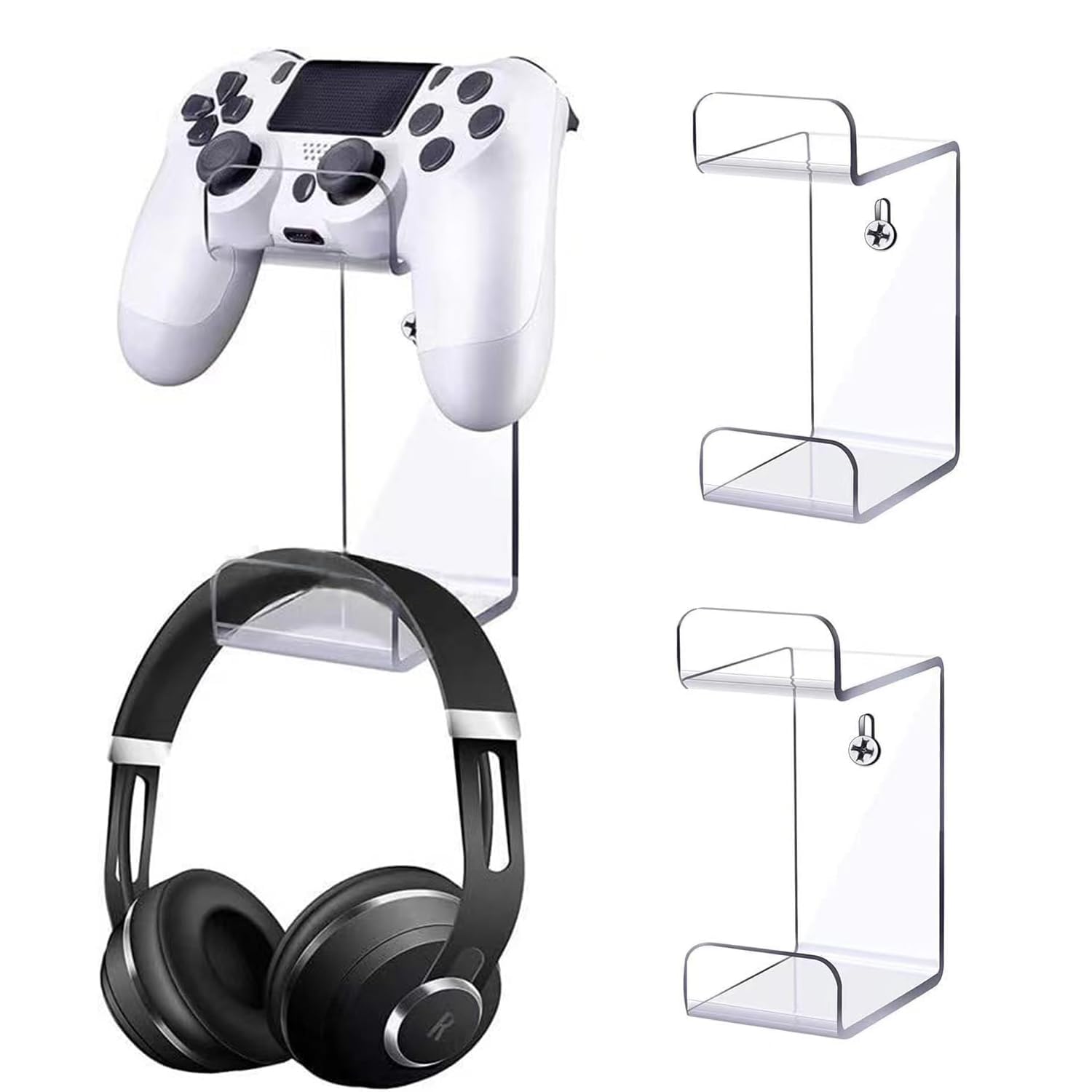 Ashani Creations 2PCS Acrylic Game Controller Holders and Headphone Holders, Universal Dual Controller Stand, Controller Display Stand (Clear) (B0D2VX7WFS) Amazon Price History, Amazon Price Tracker
