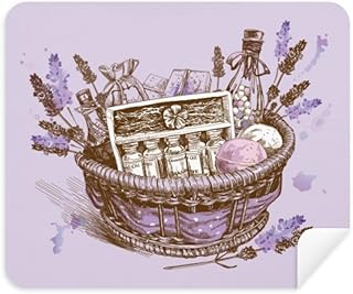 Flowers Painting Present Lavender Basket Cleaning Cloth Screen Cleaner 2pcs Suede Fabric