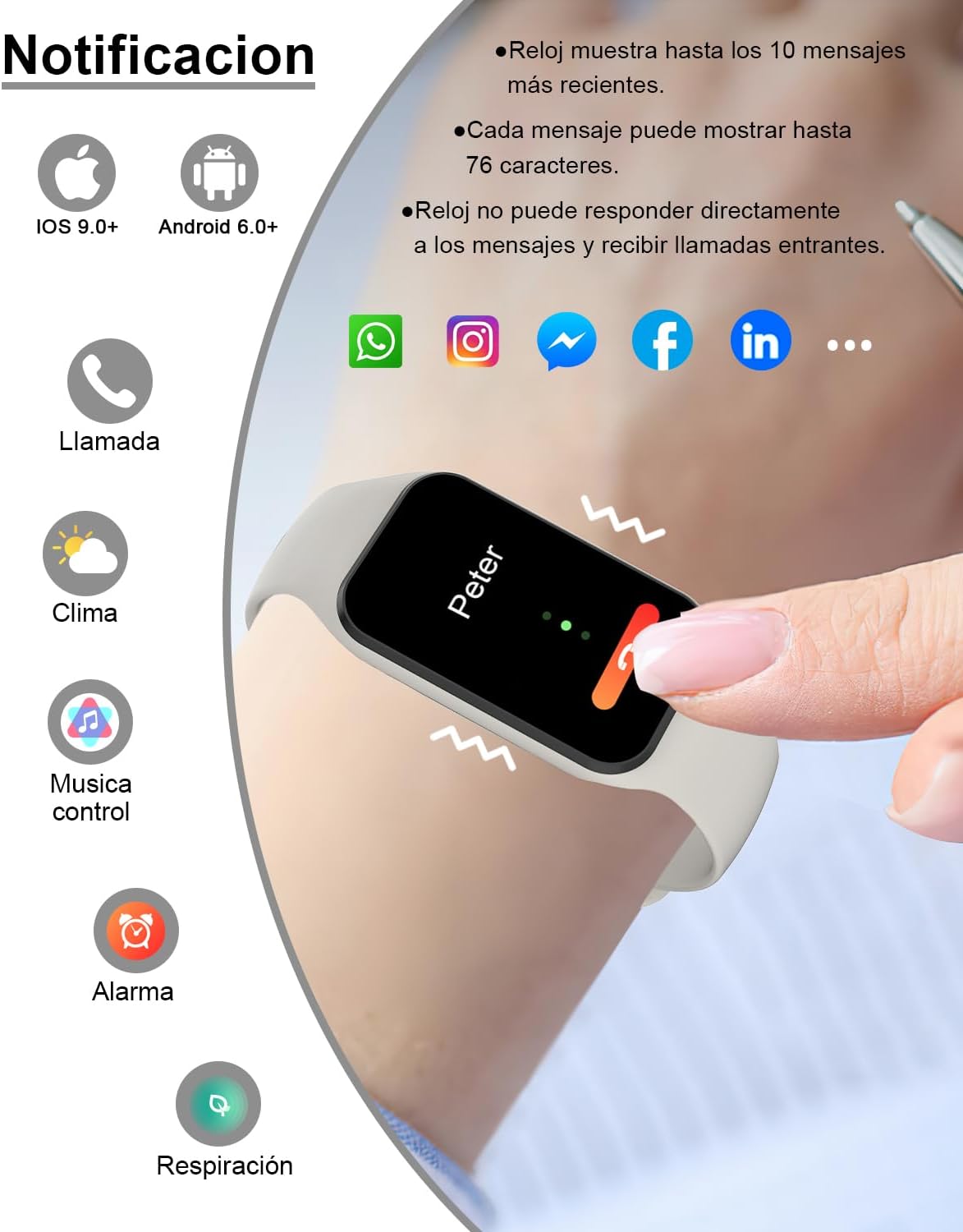 IOWODO R1 Smartwatch Uomo Donna con ossimetro (SpO2) Monitor Contapassi frequenza cardiaca Sonno Pedometro,Smart Watch Donna Uomo con notifica messaggi,IP68 Impermeabile per Android iOS (2 Cinturini)