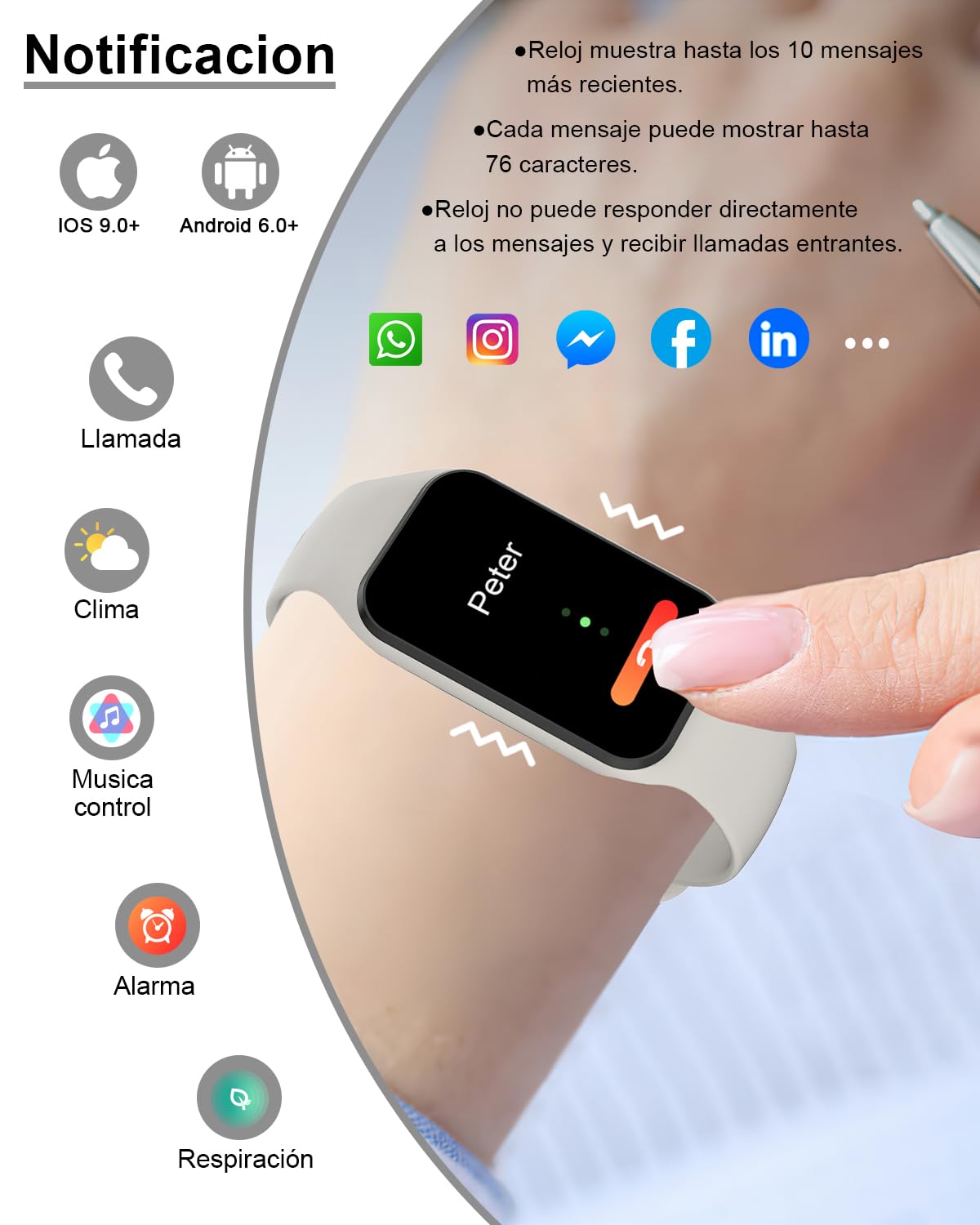 IOWODO R1 Smartwatch Uomo Donna con ossimetro (SpO2) Monitor Contapassi frequenza cardiaca Sonno Pedometro,Smart Watch Donna Uomo con notifica messaggi,IP68 Impermeabile per Android iOS (2 Cinturini)
