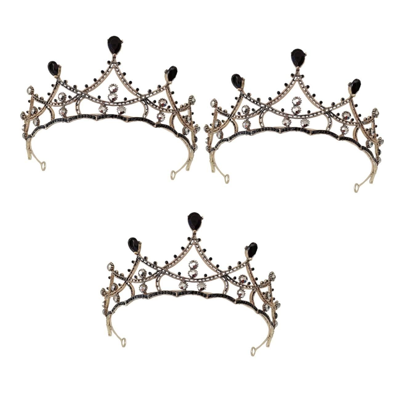Beavorty 3 Piezas Gótica Tiaras De Cumpleaños Tiara Nupcial De Diamantes De Cristal De Boda De Quinceañera De Princesa Accesorio Para El Cabello