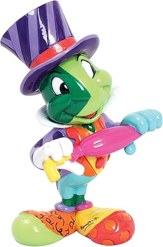 Enesco 6006087 Disney by Britto Pinocchio Jiminy Cricket Figura en miniatura, 3.54 pulgadas, multicolor