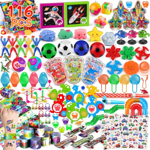nicknack 116Stück Mitgebsel Kindergeburtstag, Geburtstag Gastgeschenke Mitbringsel, Give Aways Gastgeschenk Kindergeburtstag Wundertüte, Spielzeug kleine Geschenke für Kinder Jungen Mädchen