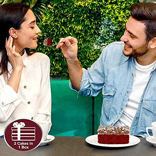 Dulcet Gift Baskets Red Velvet Crumb Cake- Gourmet Gift Idea For Birthdays, Anniversaries, Valentine’s Day For Him Or Her & More- Fresh Hand Made Velvet Cake With Cream Cheese Frosting - 2 Cakes 8x8 - Image 6